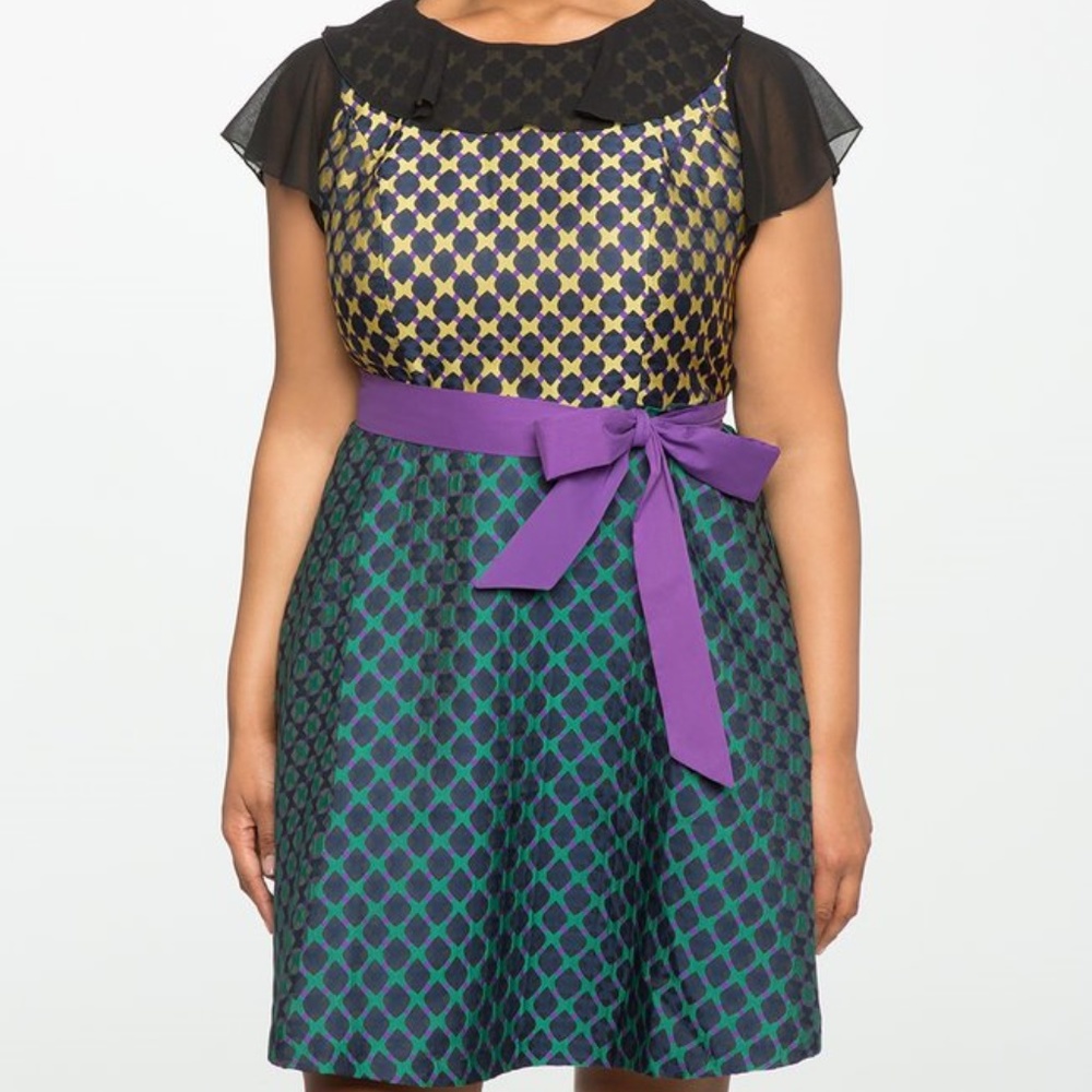 🎉 HP 11/15 🎉 Eloquii Jacquard Fit & Flare Dress